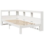 vidaXL Lit bibliothèque sans matelas blanc 90x190cm bois de pin massif