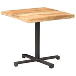 vidaXL Table de bistro Carrée 80x80x75 cm Bois de manguier brut