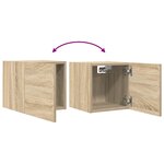 vidaXL Meuble TV mural Chêne sonoma 30 5x30x30 cm