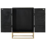 vidaXL Buffet Noir 55x34x75 cm Bois massif de manguier et fer