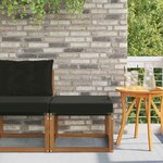 vidaXL Pouf d'Extérieur Bois d'acacia massif et tissu Textilène