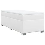 vidaXL Sommier à lattes de lit avec matelas Blanc 90x200 cm Similicuir