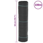 vidaXL Membrane anti-mauvaises herbes noir 0 5x100 m PP