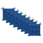 vidaXL Chaises de jardin lot de 8 avec coussins Bois de teck massif