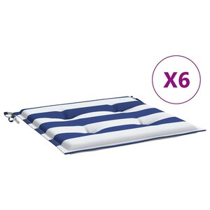 vidaXL Coussins de chaise de jardin lot de 6 40x40x4 cm tissu