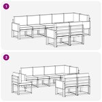 vidaXL Ensemble de canapés d'extérieur 8 pc Naturel et gris clair