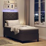 vidaXL Lit à ressorts avec matelas Marron foncé 90 x 190 cm tissu