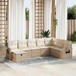vidaXL Salon de jardin avec coussins 8 Pièces beige résine tressée