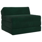 vidaXL Canapé-lit pliable Vert foncé 200 x 70 x 10 cm Velours