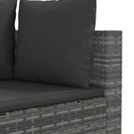vidaXL Salon de jardin avec coussins 7 Pièces gris résine tressée