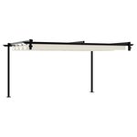 vidaXL Gazebo mural Crème 3 x 4 m Acier