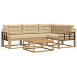 vidaXL Ensemble de canapés d'extérieur 5 pc Blanc et Beige Polyester