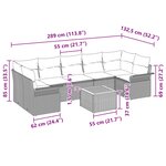 vidaXL Ensemble de canapé de jardin avec coussin 8 Pièces Gris polyrotin