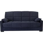 Canapé clic clac 3 places - Bleu - Matelas 14 cm - 223 x 96 x 103 cm - MEGAN