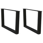 vidaXL Pieds de table basse en forme de V  2 pièces  noir  70 x (42-43 3) cm  acier