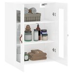vidaXL Armoire murale blanc brillant 69 5x34x90 cm