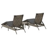 vidaXL Chaises longues lot de 2 avec table gris résine tressée