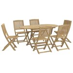 vidaXL Ensemble à manger de jardin 7 Pièces Bois d'acacia solide