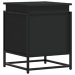 vidaXL Boîte de rangement avec couvercle noir bois d'ingénierie