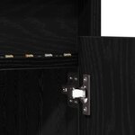 vidaXL Meuble TV avec lumières LED  en chêne noir  dimensions 100x34x50 cm  fait en bois d'ingénierie.