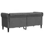 vidaXL Canapé Chesterfield 2 places gris foncé tissu