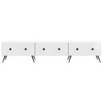 vidaXL Meuble TV Blanc brillant 147 x 34 5 x 30 cm Bois d'ingénierie