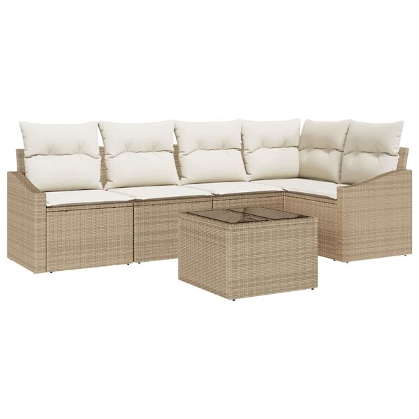 vidaXL Ensemble de salle à manger pour jardin 6 Pièces Beige  Crème