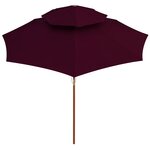 vidaXL Parasol à deux étages avec mât en bois rouge bordeaux 270 cm