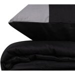 Parure de lit - housse de couette 220 x 240 + 2 taies d'oreiller 60 x 60 coton renforcé - Noir