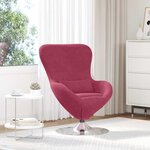 vidaXL Fauteuil œuf Rouge bordeaux 63 x 73 x 90 cm Velours