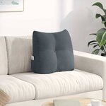 vidaXL Coussin de Dos Gris foncé 45 x 24 x 50 cm Velours