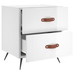 vidaXL Table de chevet blanc brillant 40x35x47 5 cm bois d’ingénierie