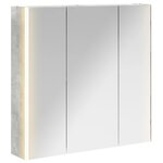 vidaXL Armoire Miroir de Salle de Bain Gris béton 73.5 x 15.5 x 70 cm