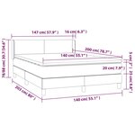 vidaXL Sommier à lattes de lit avec matelas Gris clair 140x200cm Tissu