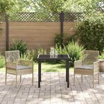 vidaXL Ensemble de salle à manger pour jardin 3 Pièces Beige Poly rotin