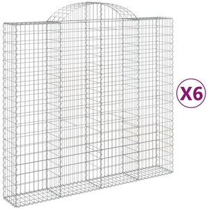 vidaXL Paniers à gabions arqués 6 Pièces 200x50x180/200 cm Fer galvanisé