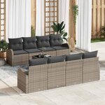 vidaXL Ensemble de canapé de jardin 7 Pièces Gris et gris foncé