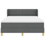 vidaXL Lit à ressorts avec matelas Gris foncé 160 x 200 cm tissu