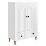 vidaXL Buffet Blanc 66 x 34 5 x 95 cm Bois d'ingénierie