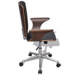 Fauteuil chaise chaise de bureau rotative en bois cintré avec revêtement en faux cuir 0502045