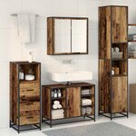 vidaXL Ensemble de mobilier de salle de bain 3 Pièces Bois Ancien