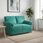 vidaXL Sofa 2 places Turquoise 138 x 83 x 95 cm Velours