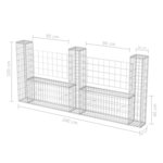 vidaXL Panier de gabion en forme de U Acier galvanisé 240x20x100 cm