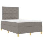 vidaXL Lit à ressorts avec matelas Taupe 120 x 200 cm tissu