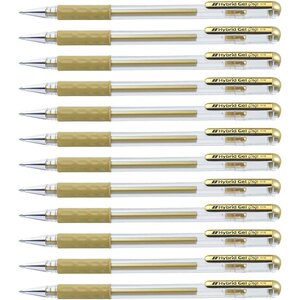 Stylo roller à encre hybrid gle grip metallic k118  or x 12 pentel