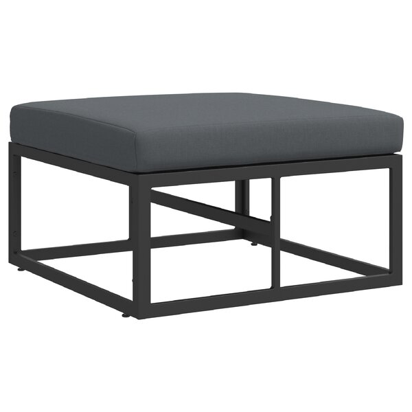 vidaXL Mobilier de jardin avec coussin Noir Aluminium