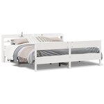 vidaXL Cadre de lit sans matelas blanc 200x200 cm bois massif de pin