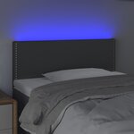 vidaXL Tête de lit à LED Gris foncé 100x5x78/88 cm Tissu