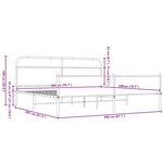 vidaXL Cadre de lit en métal sans matelas chêne marron 200x200 cm