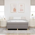 vidaXL Lit à ressorts Taupe et Beige et Blanc 140 x 200 cm Mousse